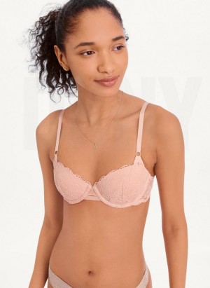 Pink DKNY Superior Lace Balconette Women's Bras | Malaysia_D1501