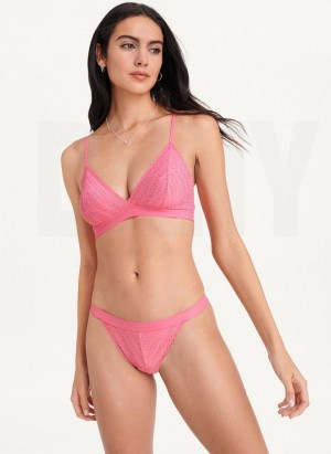 Pink DKNY Table Tops Lace Bikini Women's Bras | Malaysia_D0534