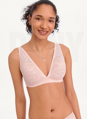 Pink DKNY Table Tops Lace Women's Bras | Malaysia_D1231