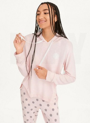 Pink DKNY Top And Jogger Sleep Set Women's Pajamas | Malaysia_D0722