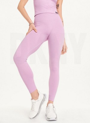 Pink DKNY Twill Seamless Women's Leggings | Malaysia_D0456