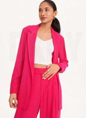 Pink DKNY Twill Women's Blazers | Malaysia_D0509