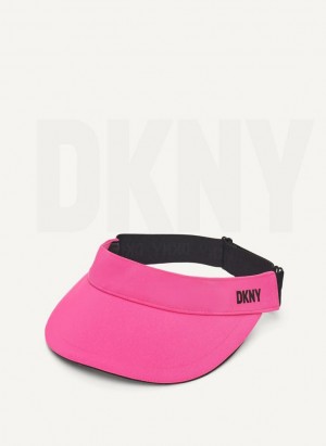 Pink DKNY Underbrim Visor Women's Hats | Malaysia_D0496