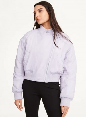 Purple DKNY Asymmetrical Bomber Women's Jackets | Malaysia_D0546