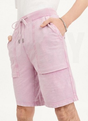 Purple DKNY Beach Slub Men's Shorts | Malaysia_D1787