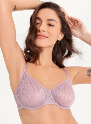 Purple DKNY Modern Lace Demi Women's Bras | Malaysia_D1572