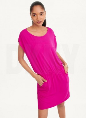 Purple DKNY Open Side Tunic Women's Swimsuits | Malaysia_D1621