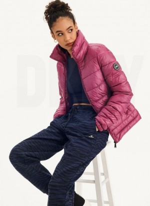 Purple DKNY Packable With Bag Women's Puffer Jacket | Malaysia_D0806