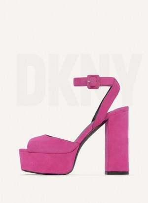 Purple DKNY Party Platform Women's Heels | Malaysia_D1195