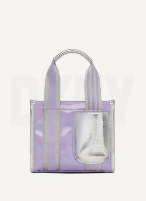 Purple DKNY Prospect Coated Canvas Mini Women's Tote Bags | Malaysia_D1177