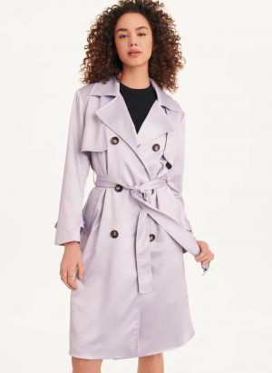 Purple DKNY Trench Women's Coats | Malaysia_D1052