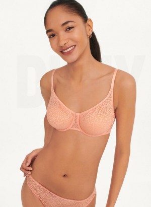 Rose DKNY Modern Lace Demi Women's Bras | Malaysia_D0503