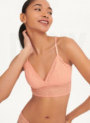 Rose DKNY Modern Lace Longline Racerback Women's Bras | Malaysia_D1059