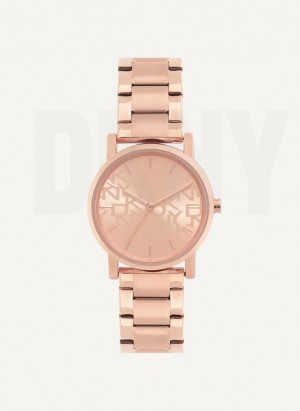 Rose Gold DKNY Soho Logo Face Women's Watches | Malaysia_D1749
