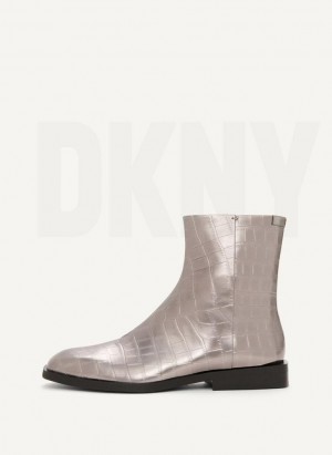 Silver DKNY Chelsea Women's Boots | Malaysia_D1203