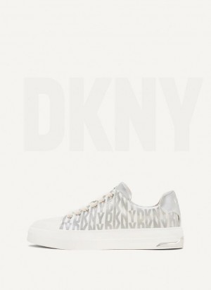 Silver DKNY York Lace Up Women's Sneakers | Malaysia_D1836