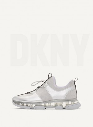 Silver / Lavender DKNY Tace Slip On Women's Sneakers | Malaysia_D0543