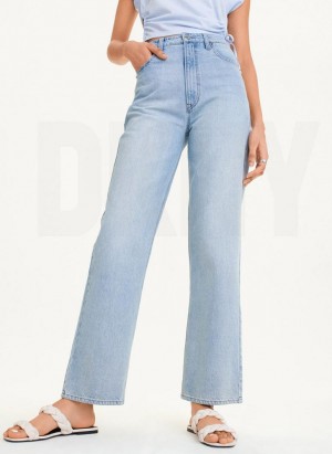 Wash DKNY Straight Wide Leg Women's Jeans | Malaysia_D0770