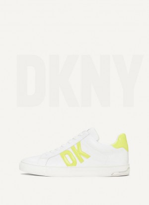 White DKNY Abeni Lace Up Women's Sneakers | Malaysia_D0640