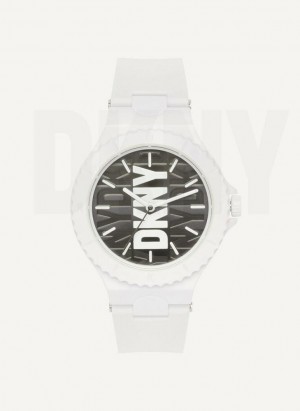 White DKNY Chambers Silicone Women's Watches | Malaysia_D1567