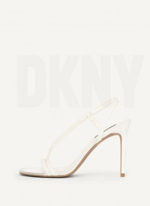 White DKNY Danielle Strappy Women's Heels | Malaysia_D1579