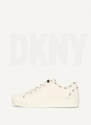 White DKNY Dkny Court Women's Sneakers | Malaysia_D0611