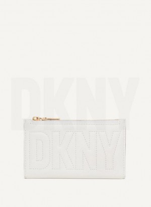 White DKNY Elsa Bifold Card Holder Women's Wallets | Malaysia_D1533