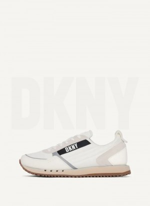 White DKNY Jersey  Men's Sneakers | Malaysia_D1422