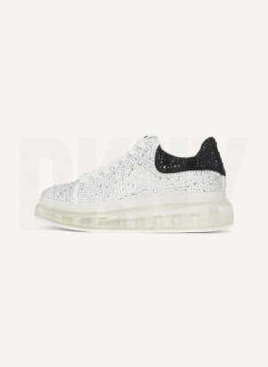 White DKNY Kandas Lace up Women's Sneakers | Malaysia_D0885