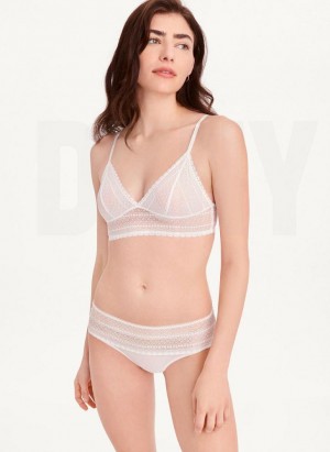 White DKNY Lace Women's Bras | Malaysia_D1419
