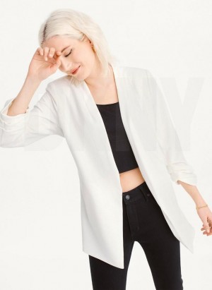White DKNY Open Front Women's Blazers | Malaysia_D1543