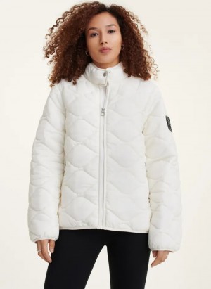 White DKNY Quilted Packable Women's Jackets | Malaysia_D1806