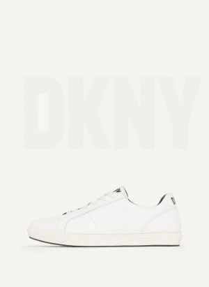 White DKNY Street Side Men's Sneakers | Malaysia_D0449