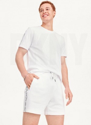 White DKNY Tenniss Men's Shorts | Malaysia_D0888