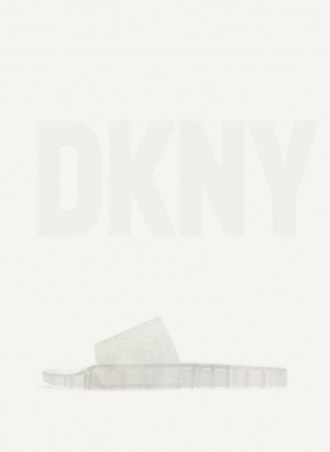 White DKNY Tinzli Jelly Women's Slides | Malaysia_D0502