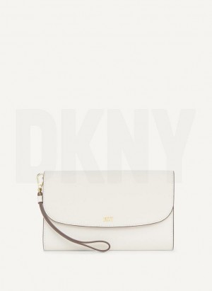 White / Gold DKNY Sidney On A Chain Women's Wallets | Malaysia_D0828