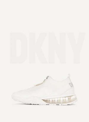 White / Silver DKNY Kadia Women's Sneakers | Malaysia_D0769