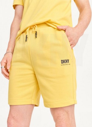 Yellow DKNY French Terry Men's Shorts | Malaysia_D0916