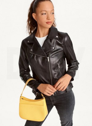 Yellow DKNY Medium Women's Shoulder Bags | Malaysia_D0788