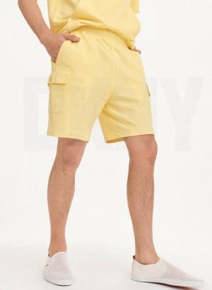 Yellow DKNY Pigment Garment Dye Men's Shorts | Malaysia_D0421