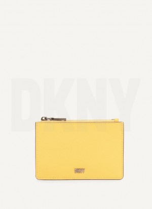 Yellow DKNY Sidney Key Card Case Women's Wallets | Malaysia_D1515