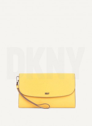Yellow DKNY Sidney On A Chain Women's Wallets | Malaysia_D0140