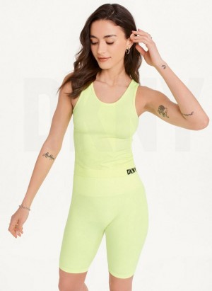 Yellow DKNY Twill Seamless Scoop Neck Women's Tank Top | Malaysia_D0158